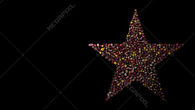 Natural christmas and advent decorations gather to form holiday symbols