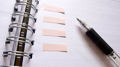 Notebook and pen closeup