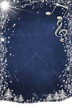 Christmas musical card  with copy space. Vertical image
