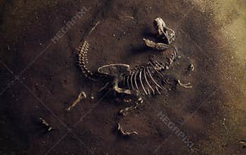 Dinosaur Fossil Tyrannosaurus Rex Found by Archaeologists