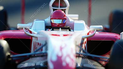 Formula One Race car . Very fast driving. animation