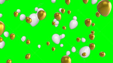 Floating balloons on green