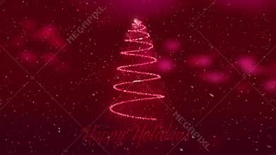 Happy Holidays and Christmas tree in pink