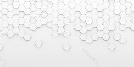 Bright white abstract hexagon wallpaper or background
