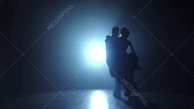 Emotional and graceful salsa dance performed by champions, slow motion