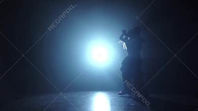 Emotional and graceful contemporary dance performed by champions, slow motion