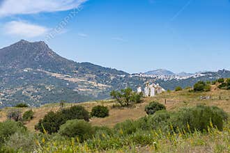 Andalusian landscape and town GaucÃ­n Spain