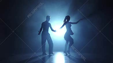 Emotional and graceful latinamerican dance performed by champions, slow motion