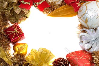 Christmas frame with white background
