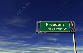 Freedom - Freeway Exit Sign