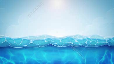 Cartoon Ocean Landscape Background Loop