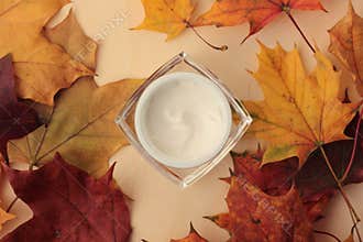 Autumn moisturiser flat lay