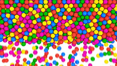 Multicolored spheres fill screen. Multicolored spheres fun abstract transition.