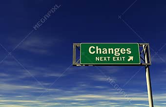 Changes Freeway Exit Sign