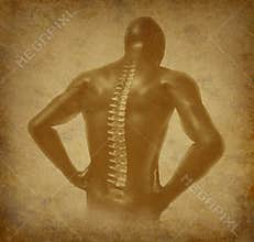 Human back spine spinal pain ancient grunge