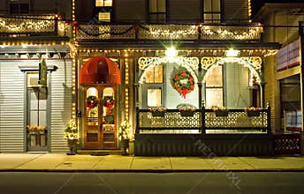Victorian Hotel and Street Scene