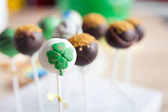 Funny cake pops for St Patrick`s Day