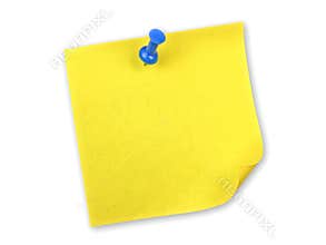 Yellow note with pin