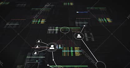 Fly through 3D digital connection network animation - Digital generated