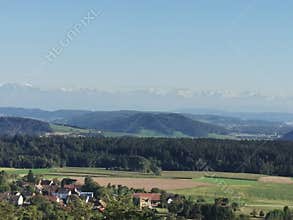 Autumn sun farm Switzerland mountains