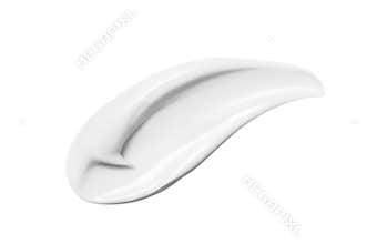 White beauty cream smear smudge isolated on white background. Cosmetic skincare product texture