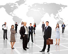 Businessmen standing in front