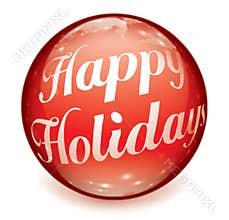 Happy Holidays Text Ball