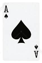 Ace of Spades playing card isolated on white