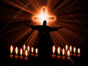 Jesus Christ and Christian cross