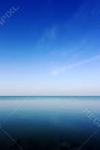 View of lake Balaton, blue sky and clean water