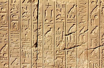 Ancient egypt hieroglyphics on wall