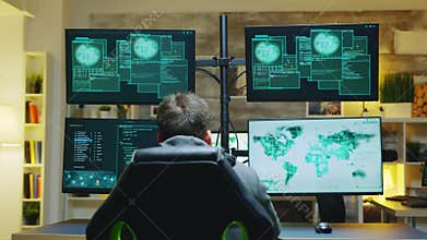 Happy hacker gets access granted after a dangerous cyber attack