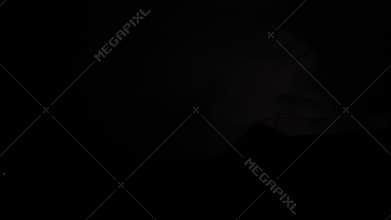 Thunder Storm Lightning Streak Over Hills, Electric Energy Discharge