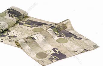 Background texture Universal georgette with a silk print, drawing cartoon people, your projects will be the best, creativity knows