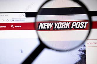 Los Angeles, California, USA - 25 January 2020: New York Post website page in browser on laptop screen for illustration of article