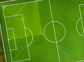 Green field for football and baseball. Top view. For design