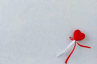 Happy Valentines Day greeting card. Velvet red hearts