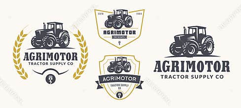 Set of farm logo, emblems, and badges.