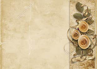 Vintage background with roses for congratulations and invitations/valentin day background