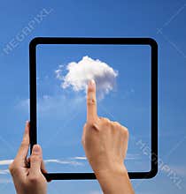 Cloud computing and touch pad concept