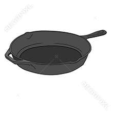 Vector of Iron Cast Pan. Flat color. EPS10