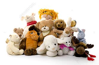 Group of cuddly toys
