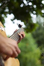 Guitar player on the country wedding party