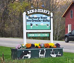 Entrance to Ben & Jerrys Ice Cream Factory, Vermont, USA