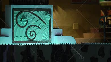 Aquatic water fountain at night