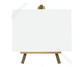 Wood Easel With White Canvas