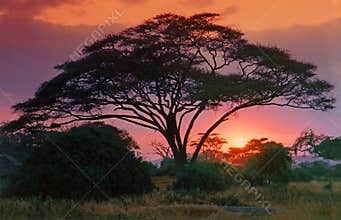 Thorn tree at dawn
