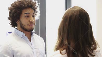 Multi ethnic group of workers working in a call center office