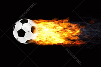 Soccer ball in flames