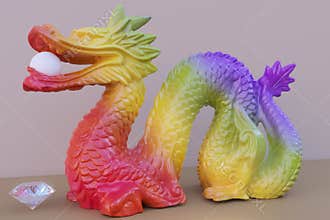 Colorful dragon with pearl